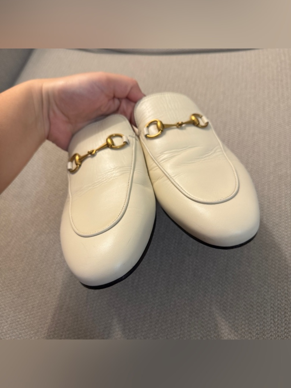 Gucci Princetown Leather Slipper White - Picture 11 of 11